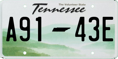 TN license plate A9143E