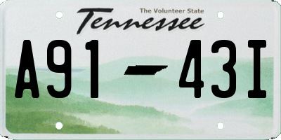 TN license plate A9143I