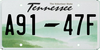 TN license plate A9147F