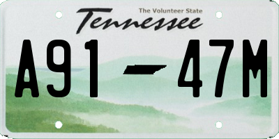 TN license plate A9147M