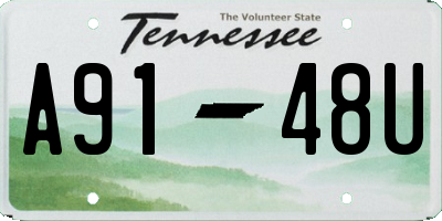 TN license plate A9148U