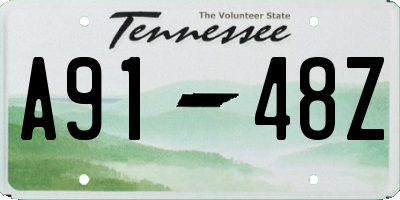 TN license plate A9148Z