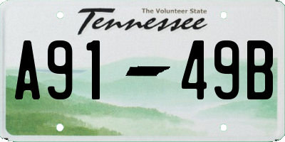 TN license plate A9149B