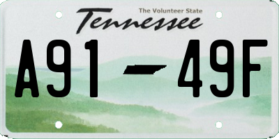 TN license plate A9149F