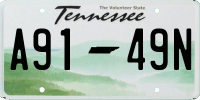 TN license plate A9149N