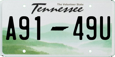 TN license plate A9149U