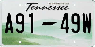 TN license plate A9149W