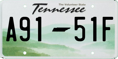 TN license plate A9151F
