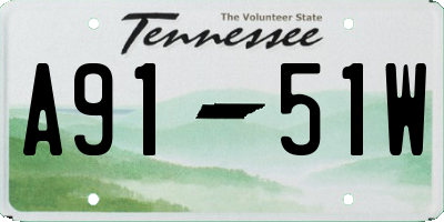 TN license plate A9151W
