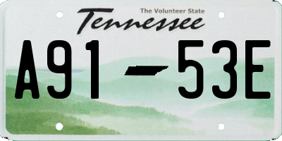 TN license plate A9153E