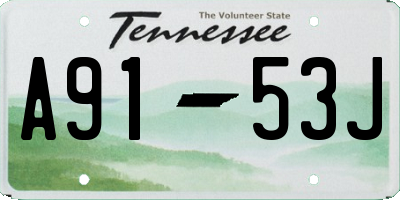 TN license plate A9153J