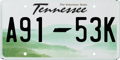 TN license plate A9153K