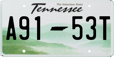 TN license plate A9153T