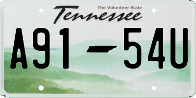TN license plate A9154U