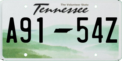 TN license plate A9154Z