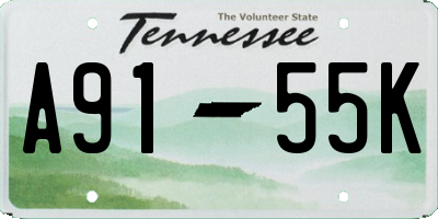 TN license plate A9155K
