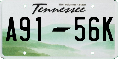 TN license plate A9156K