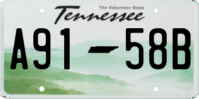 TN license plate A9158B