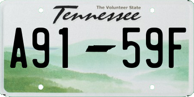 TN license plate A9159F