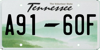 TN license plate A9160F
