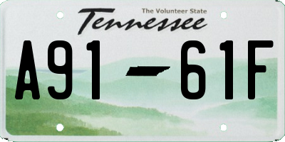 TN license plate A9161F