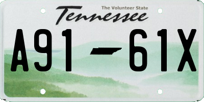 TN license plate A9161X