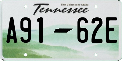 TN license plate A9162E