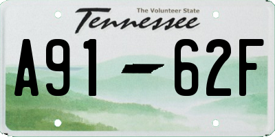 TN license plate A9162F