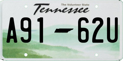 TN license plate A9162U