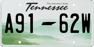 TN license plate A9162W