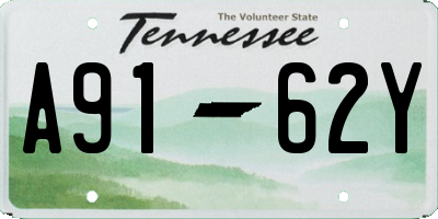 TN license plate A9162Y