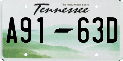 TN license plate A9163D
