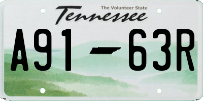 TN license plate A9163R