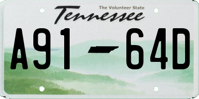 TN license plate A9164D