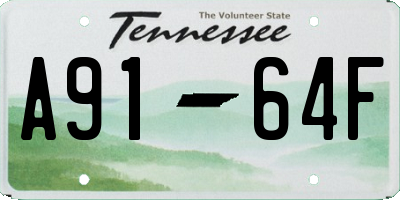 TN license plate A9164F