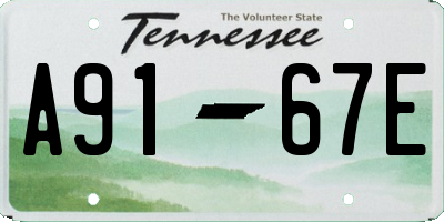 TN license plate A9167E