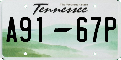 TN license plate A9167P