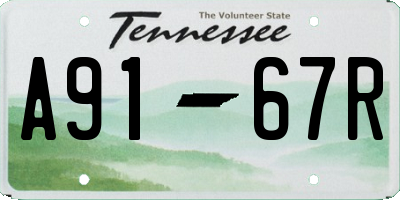 TN license plate A9167R