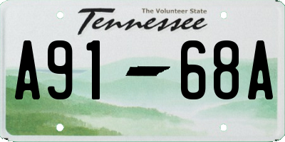 TN license plate A9168A