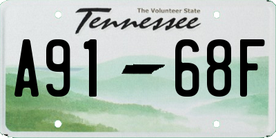 TN license plate A9168F
