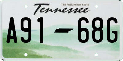 TN license plate A9168G