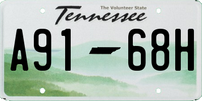 TN license plate A9168H