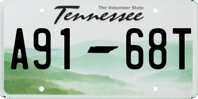 TN license plate A9168T