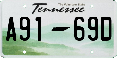 TN license plate A9169D