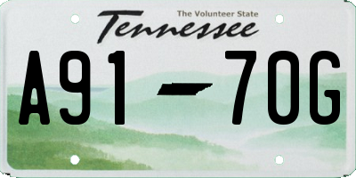 TN license plate A9170G