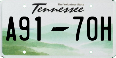 TN license plate A9170H