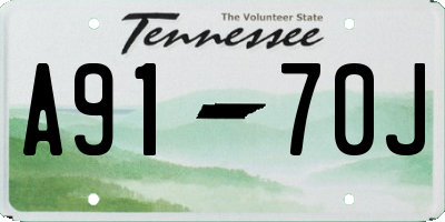TN license plate A9170J