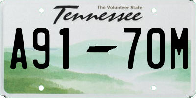 TN license plate A9170M