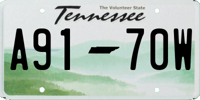 TN license plate A9170W