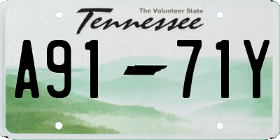 TN license plate A9171Y